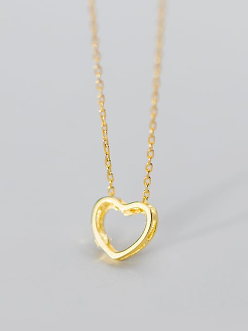 Rosh 925 Sterling Silver With Gold Plated Simplistic Heart Locket Necklace 3