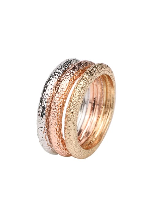 Gujin Simple Three-in-one Alloy Ring Set 0