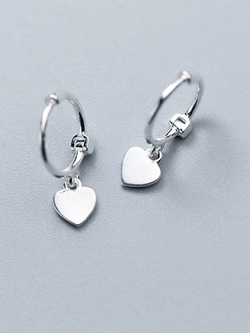 Rosh 925 Sterling Silver With Platinum Plated Delicate Heart Clip On Earrings 0