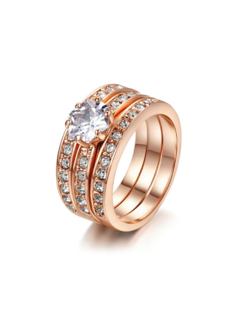 ZK Three Layer Hot Selling Copper Ring with Zircons 0