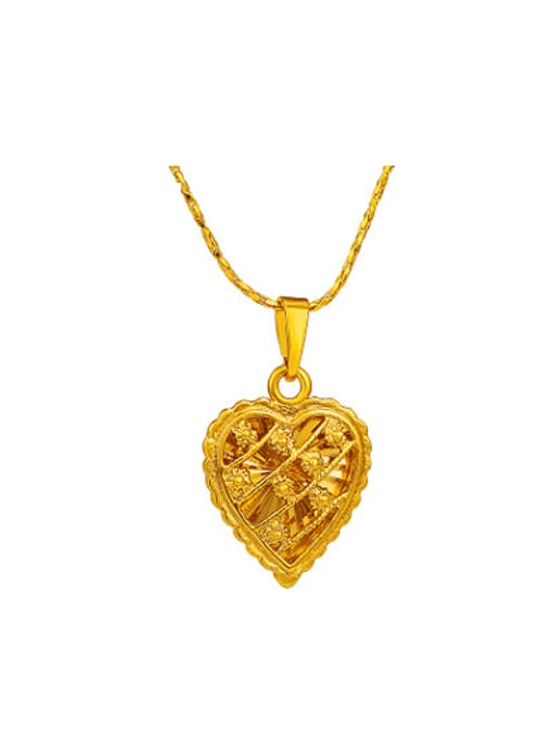 no.3 Copper Alloy Gold Plated Retro style Heart-shaped Pendant