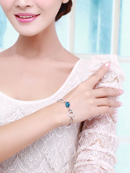 OUXI 2018 18K White Gold Crystal Bracelet 1