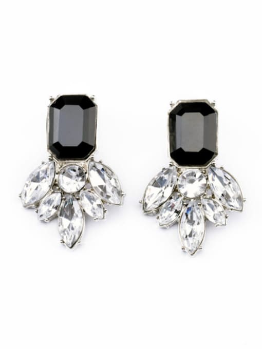 KM Marquise Leaves-Shaped Alloy Stud Cluster earring 0