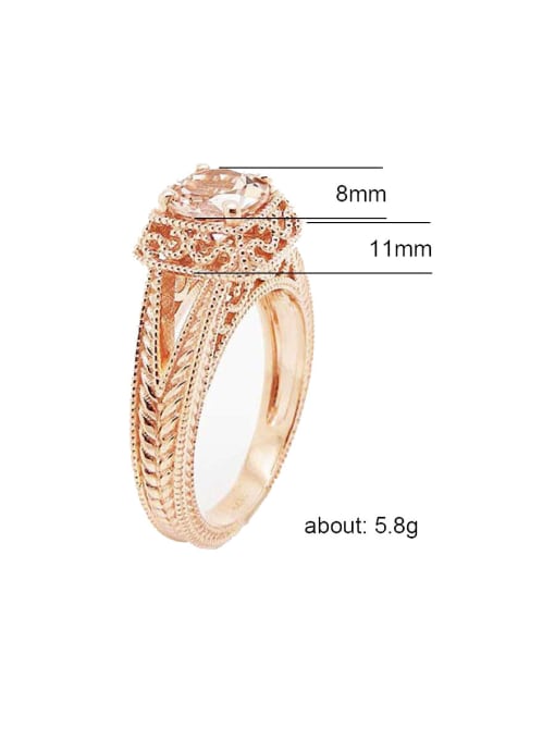 MATCH Copper With Cubic Zirconia Delicate Square Band Rings 3