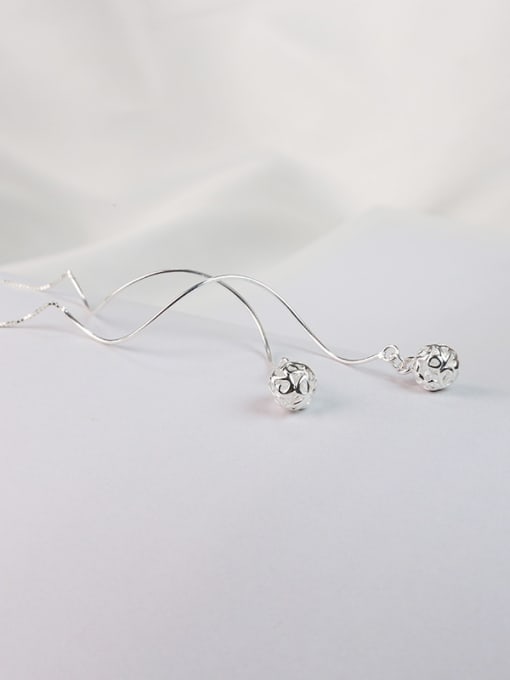 Peng Yuan Fashion Hollow Bead Wave Line Earrings 0