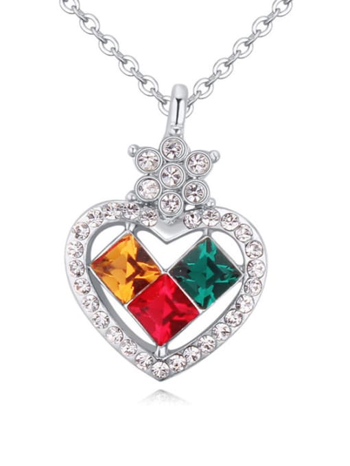 multi-color Chanz using austrian Elements Crystal Necklace female love diamond crystal pendant