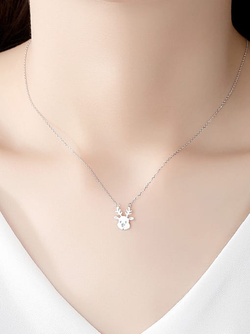 CCUI 925 Sterling Silver With Smooth Personality Dog Necklaces 1
