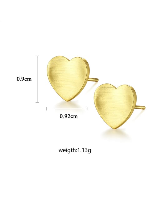 CCUI 925 Sterling Silver With Smooth  Simplistic Heart Stud Earrings 4