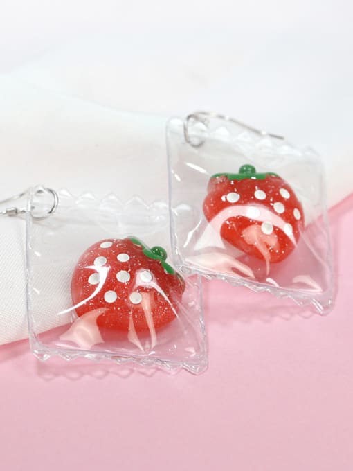 Peng Yuan Personalized Red Strawberry 925 Silver Earrings 1