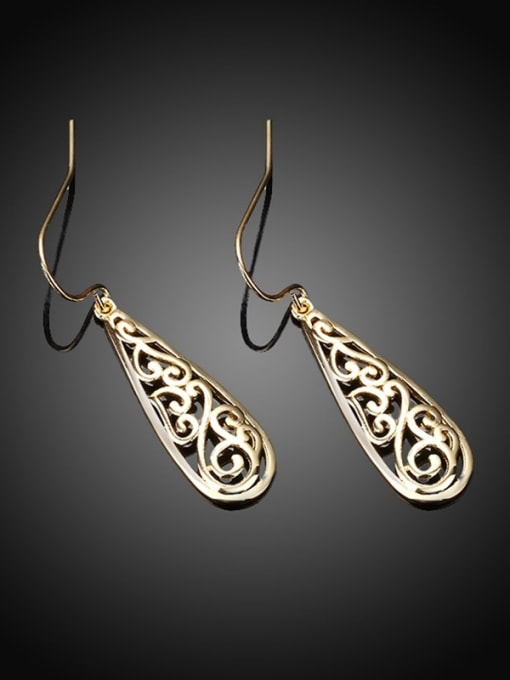 18 Carat Gold Exquisite Gold Plated Geometric Shaped Drop Earrings
