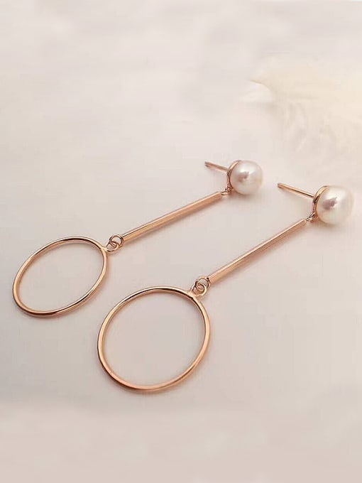 EVITA PERONI Freshwater Pearl Hoop drop earring 0