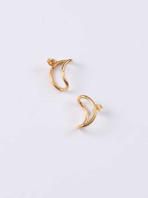 GROSE Titanium With Gold Plated Simplistic Hollow Geometric Stud Earrings 3