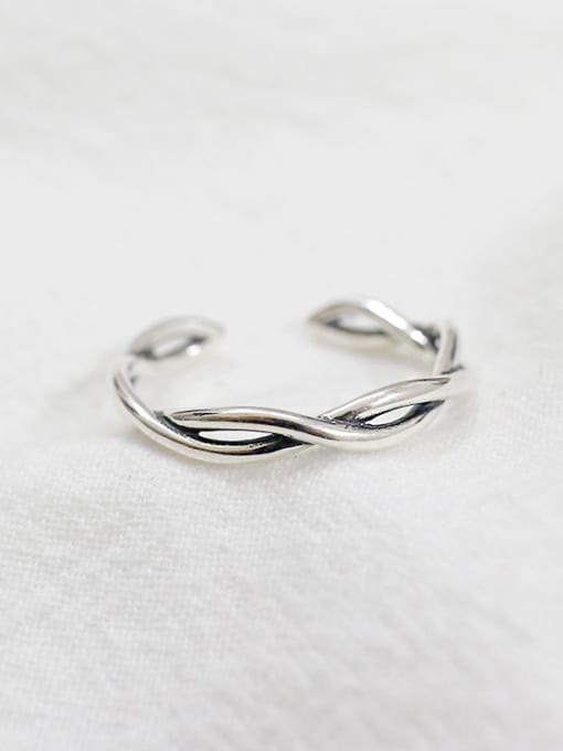 DAKA Simple Woven Silver Opening Ring 1