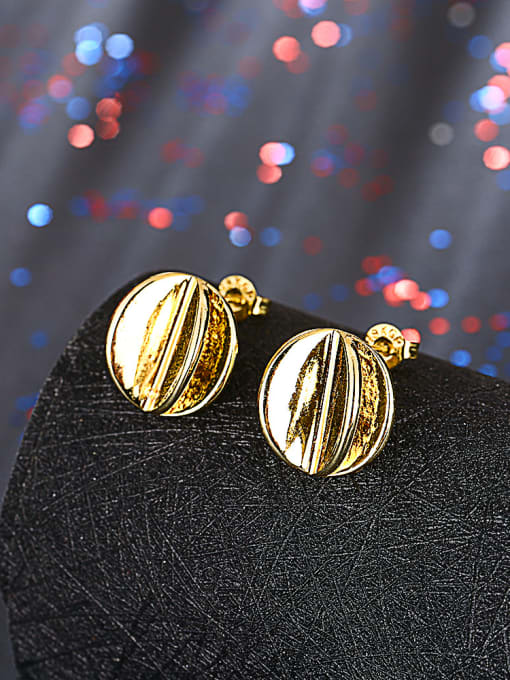 Golden Exquisite Yellow Geometric Shaped Stud Earrings