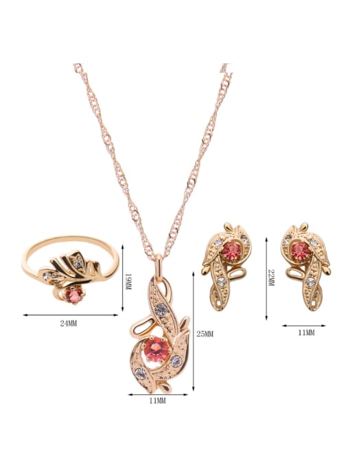 BESTIE Alloy Imitation-gold Plated Fashion Artificial Stones Three Pieces Jewelry Set 3
