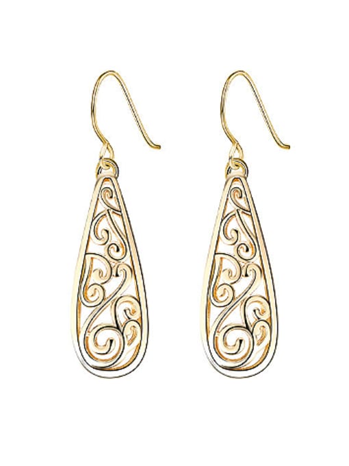 Ronaldo Exquisite Gold Plated Geometric Shaped Drop Earrings