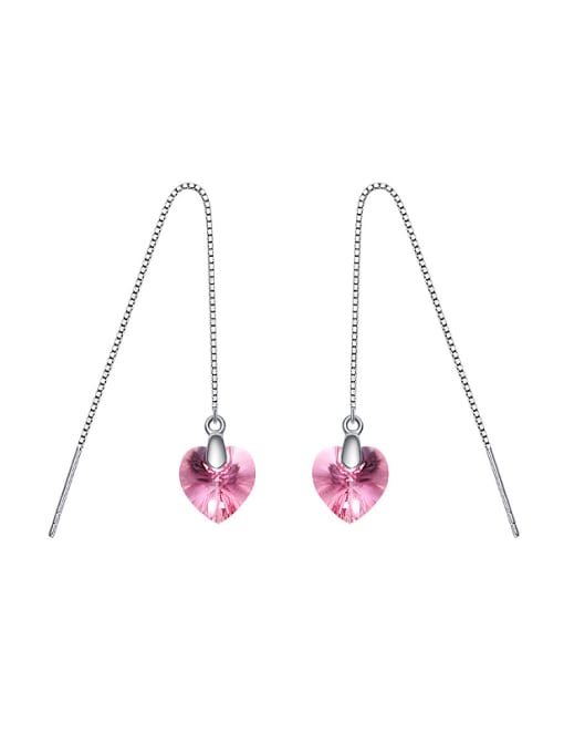 CEIDAI Simple Heart shaped austrian Crystal Line Earrings 0
