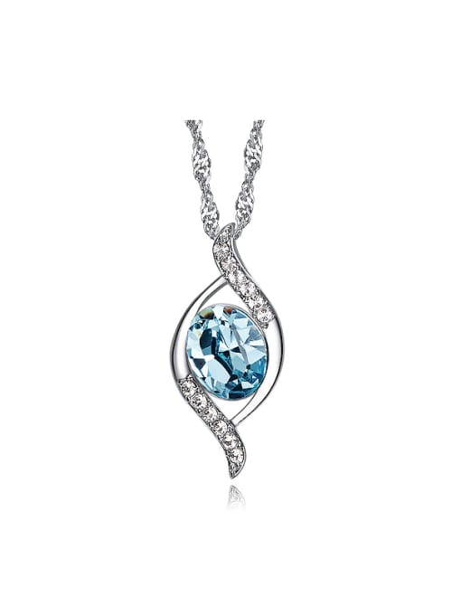 CEIDAI Simple Blue austrian Crystal Necklace