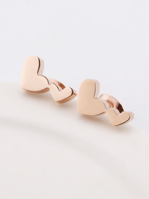 OUXI Women Love Heart Shaped Titanium stud Earring 2