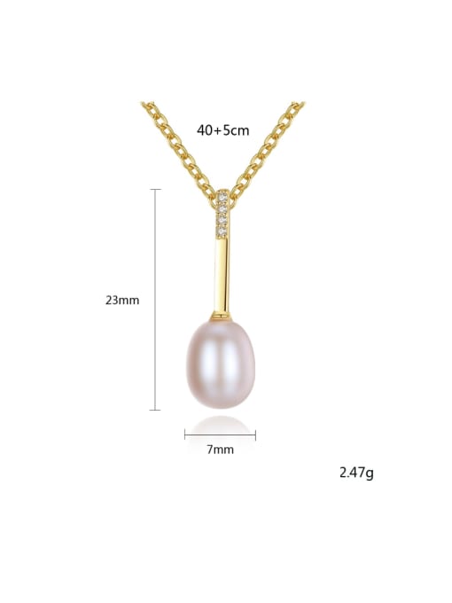 CCUI Pure silver 7-8mm natural freshwater pearl with 3A Zircon Necklace 3