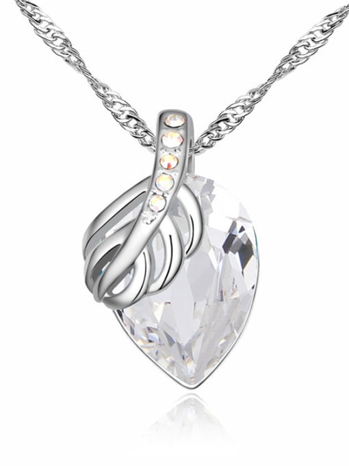 White Water Drop austrian Crystal Pendant Alloy Necklace
