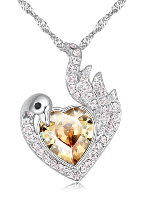 QIANZI Fashion austrian Crystals Phoenix Pendant Alloy Necklace 2