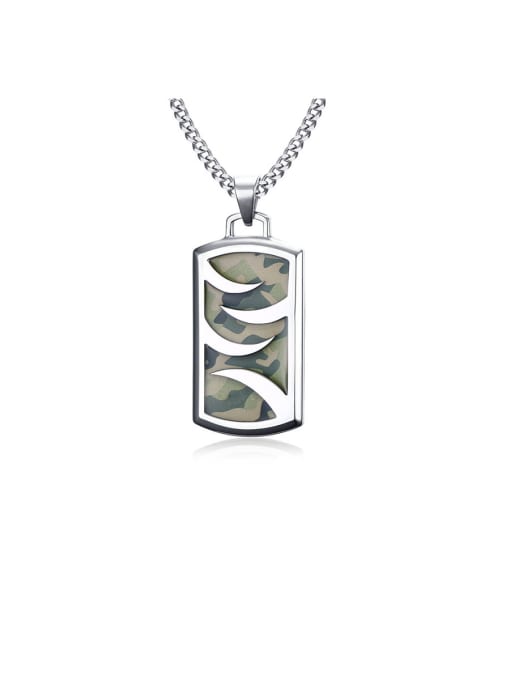 CONG Stainless Steel With Platinum Plated Simplistic Geometric Necklaces 0