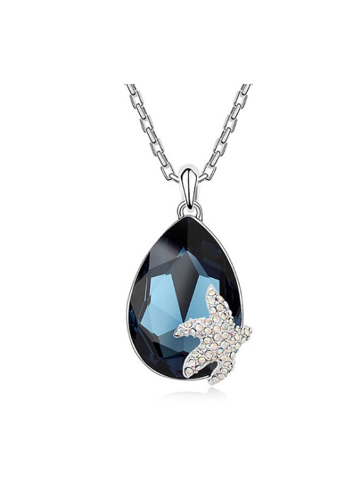 QIANZI Fashion Water Drop austrian Crystal Starfish Alloy Necklace 0