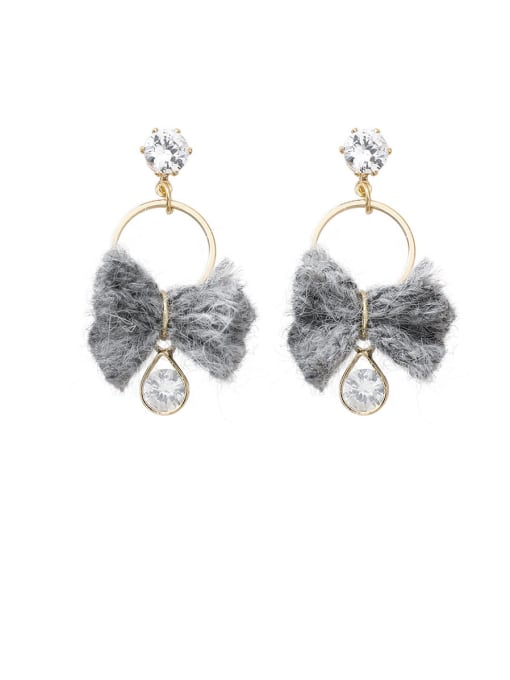 Girlhood Alloy With Imitation Gold Plated Simplistic Bowknot Drop Earrings