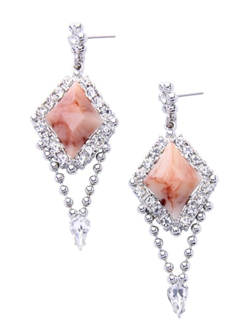 KM Geometric Stones Wedding Accessories drop earring 2