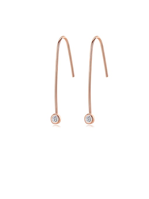 CCUI 925 Sterling Silver With Rose Gold Plated Simplistic Round Hook Earrings 0