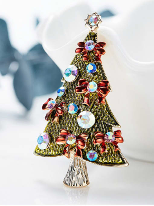 CEIDAI Personalized Creative Christmas Tree Zircon Brooch 2
