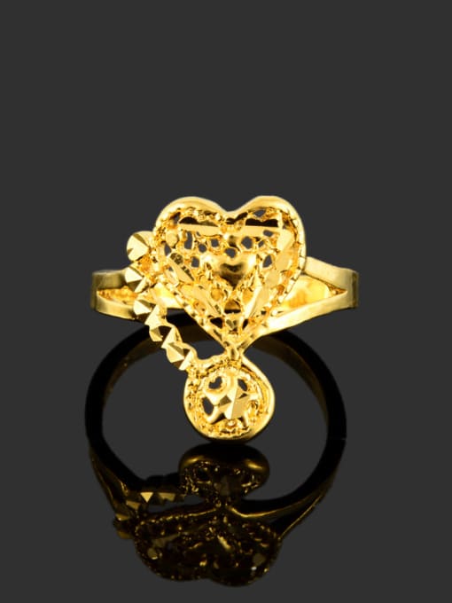 Yi Heng Da Fashionable 24K Gold Plated Heart Shaped Copper Ring 1