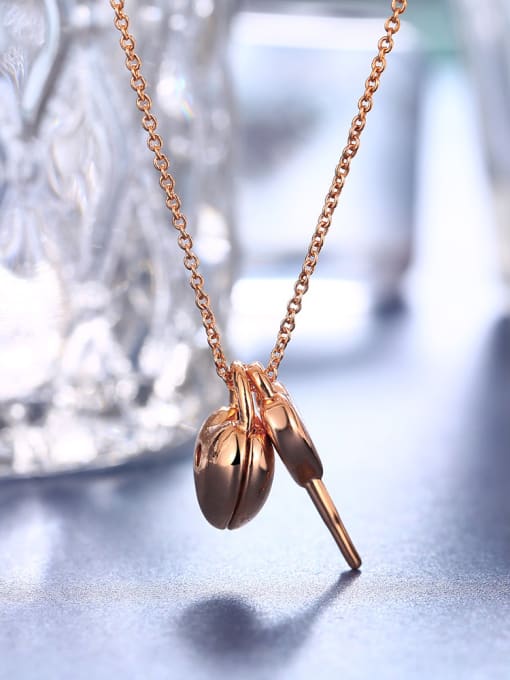 Rose Gold Creative Rose Gold Plated Love Locket Shaped Necklace