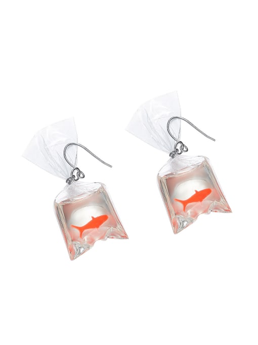 Red Personalized Creative Golden Fish PVC Earrings