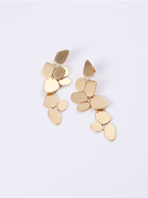 GROSE Titanium With Gold Plated Personality Geometric Drop Earrings 4