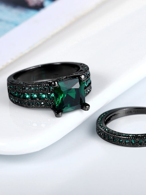 ZK Two Pieces Party Jewelry Black Ring 2