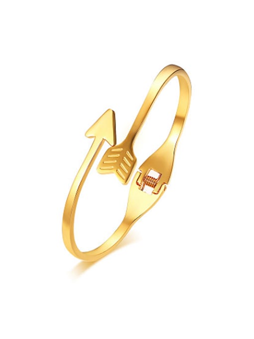 CONG All-match Open Design Gold Plated Arrow Shaped Bangle 0