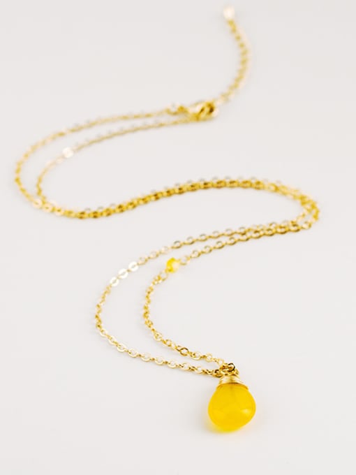 orange Elegant Natural Stone Adjustable Length Necklace
