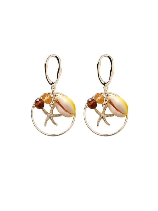 Main Drawing Paragraph Alloy With Rose Gold Plated Bohemia Geometric Sea Star Drop Earrings