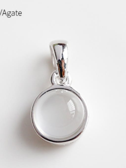 Agate Sterling silver crystal agate geometry semi-precious stones pendant