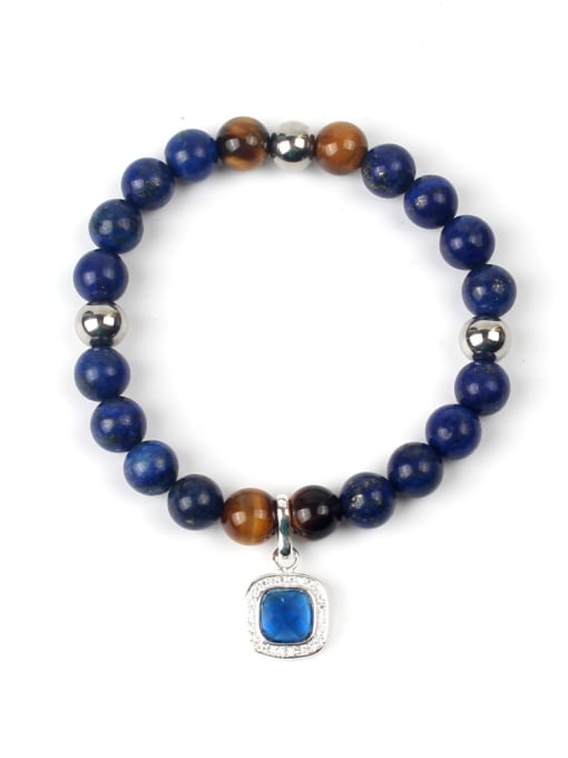 KSB1191-C (Bluish Stone) Shining Crystal Natural Stones Elegant Bracelet