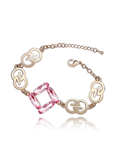 pink Fashion austrian crystals Champagne Gold Plated Bracelet