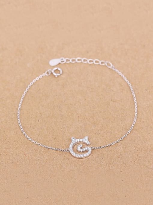 Peng Yuan Simple Little Kitten Zircon Bracelet