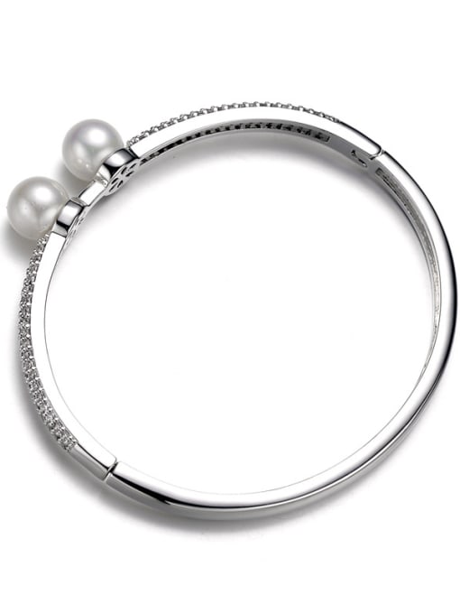 ALI Exquisite micro-inlay AAA zircon imitation pearl bracelet 1