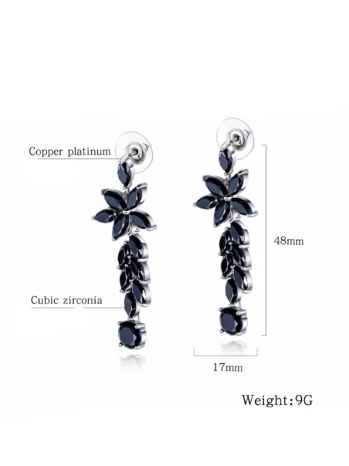 Open Sky Copper With White Gold Plated Bohemia Crystal Leaf Earrings 2