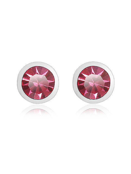 Platinum, red 2018 18K White Gold Round Shaped Austria Crystal stud Earring