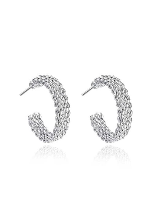 OUXI Simple Semicircle Women Stud Earrings 0