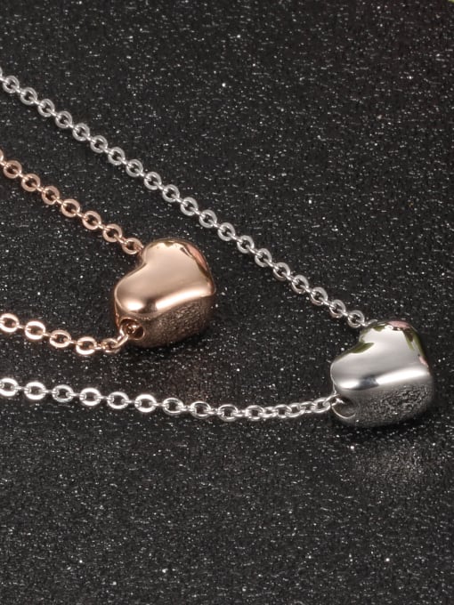 Open Sky Simple Little Heart shaped Pendant Titanium Necklace 1