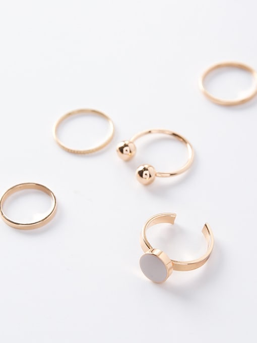 Girlhood Alloy With Gold Plated Trendy Ball Stacking Rings